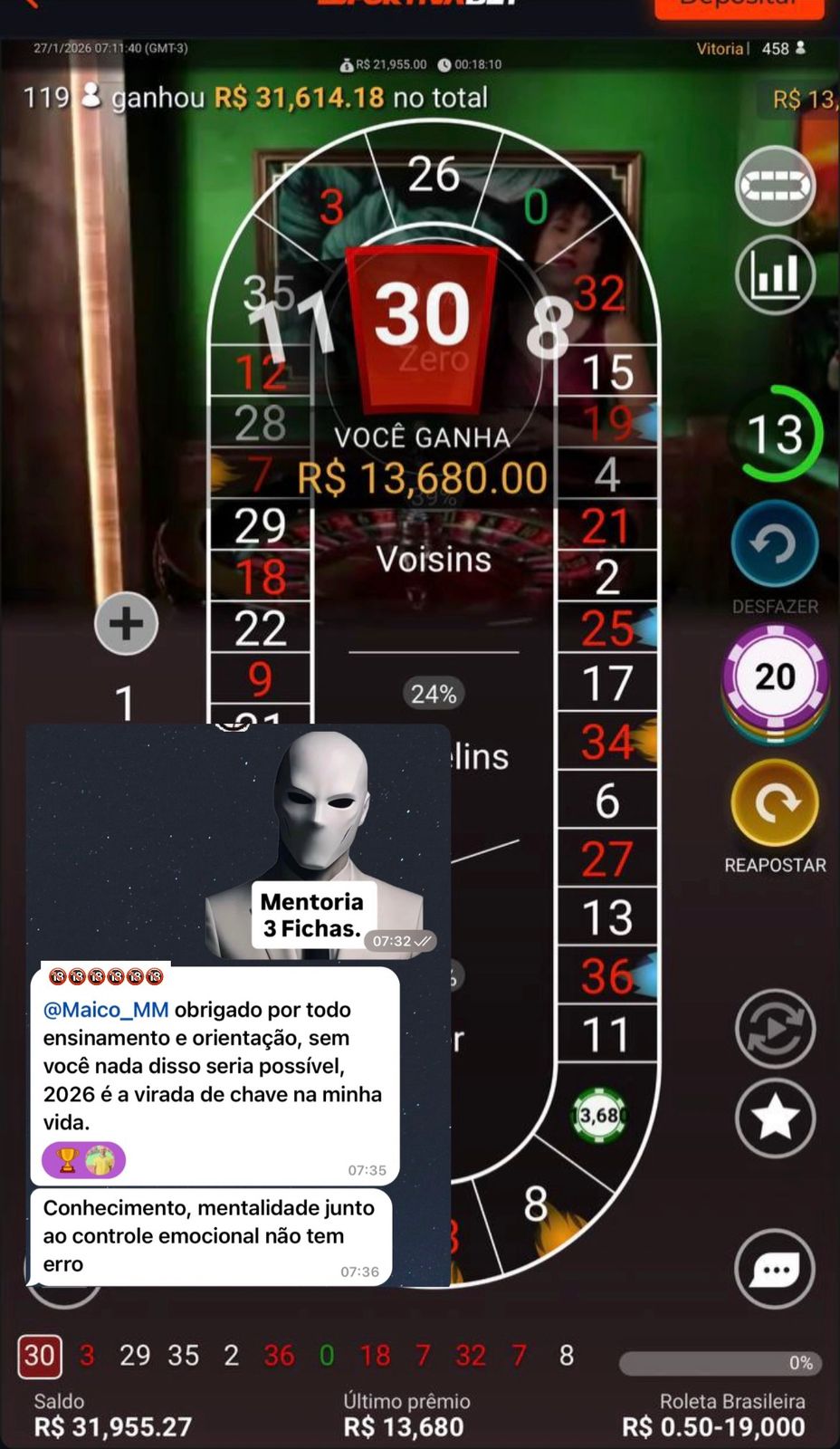 Resultado aluno Canal VIP MMM